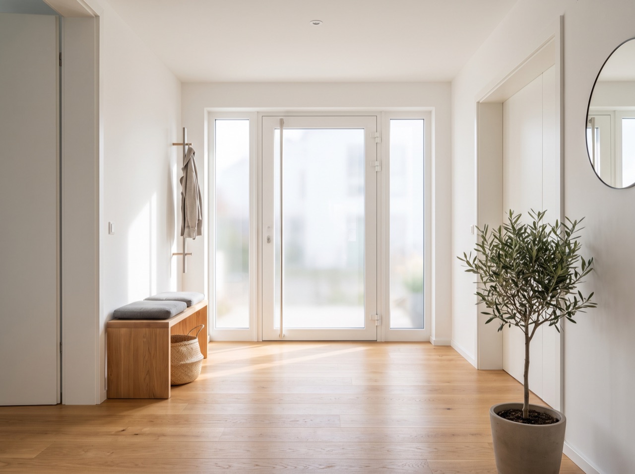 Frisch gereinigter Eingangsbereich eines Hauses in Lenting