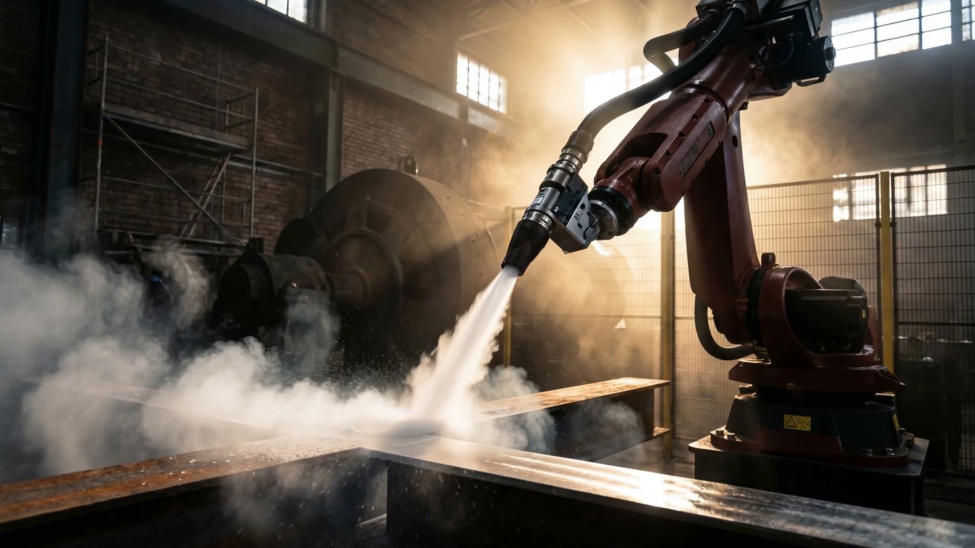 Trockeneisreinigung einer Industrieanlage – rückstandsfreies Trockeneisstrahlen